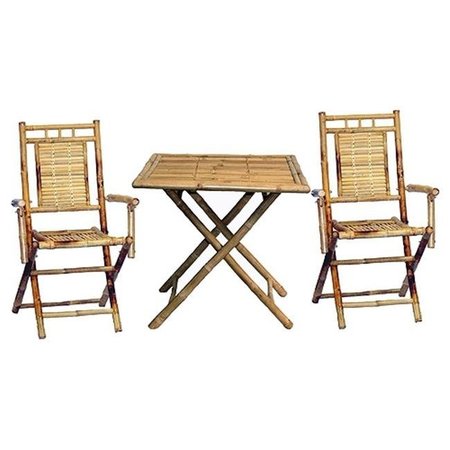 BAMBOO54 Bamboo54 5453 3 Piece Bistro Set with Square Bamboo Table 5453